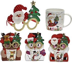 Χριστουγεννιάτικη Κούπα Πορσελάνης 35.5cl Με Γυαλιά Σε 3 Σχέδια