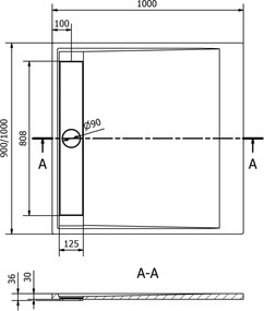 Mexen Amon τετράγωνη ντουσιέρα SMC 100 x 100 cm, λευκή - 4F101010