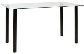 Τραπέζι ArteLibre TEIDE Διάφανο/Μαύρο Γυαλί/Μέταλλο 140x80x75cm