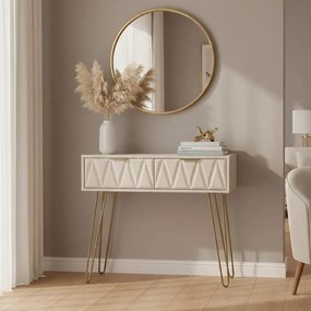 Κονσόλα Isla χρώμα λευκό painting-χρυσό 80x39x74εκ 80x39x74 εκ.