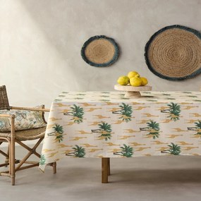Τραπεζομάντηλο Nessa Green-Yellow Kentia 135X180cm Βαμβάκι-Πολυέστερ