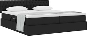 vidaXL Κρεβάτι Αποθήκης με στρώμα Μαύρο 180 x 200 cm Τεχνητό Δέρμα