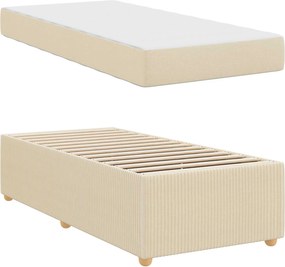 vidaXL Σκελετός Κρεβατιού με στρώμα Κρεμ 80 x 200 cm ύφασμα
