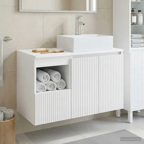 vidaXL Σετ Ντουλαπιών Μπάνιου 2 τμχ. Γυαλιστερό Λευκό