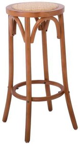 Σκαμπώ Bar VIENNA Καρυδί/Κάθισμα Rattan 36x36x71cm