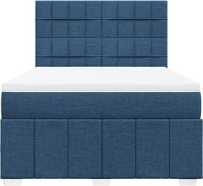 vidaXL Κρεβάτι Boxspring με Στρώμα Μπλε 160x200 εκ. Υφασμάτινο