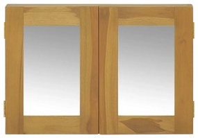 Ντουλάπι Καθρέφτη 60 x 10 x 40 εκ. από Μασίφ Ξύλο Teak - Καφέ