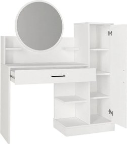 Τουαλέτα με καθρέπτη Andera Megapap χρώμα λευκό 123,9x35x144,4εκ.