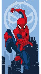 Πετσέτα Θαλάσσης Βαμβακερή Βελούδινη Spiderman 320gsm - 70 x 140 cm - Μπλε - Borea