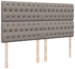 Οθωμανικό κρεβάτι με στρώμα &amp; LEDs Taupe 180x200cm ύφασμα 3314111