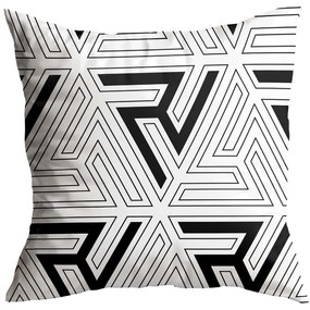 Μαξιλάρι Διακοσμητικό (Με Γέμιση) 416GRV3219 White-Black Aberto Design 43X43 Polyester,Βαμβάκι
