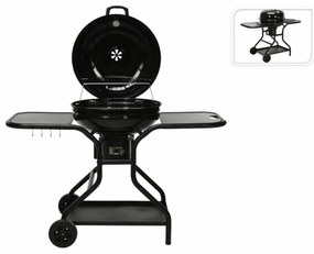 Ψησταριά BBQ κάρβουνου Vaggan (C83000300) Με Καπάκι, θερμόμετρο, 2 πάγκους & 1 βοηθητική επιφάνεια, σχάρα, πόδια στήριξης με 2 τροχούς, από Χρωμιωμένο