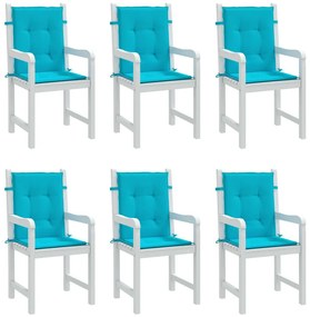Μαξιλάρια Καρέκλας με Πλάτη 6 τεμ. Τιρκουάζ Υφασμάτινα - Τιρκουάζ