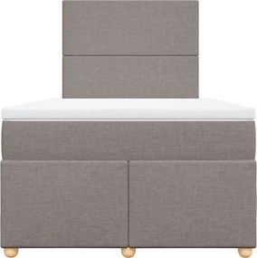 vidaXL Κρεβάτι Boxspring με Στρώμα Taupe 120x190 εκ. Υφασμάτινο