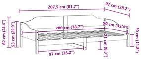 ΣΚΕΛΕΤΟΣ ΚΡΕΒ. ΧΩΡΙΣ ΣΤΡΩΜΑ ΚΑΦΕ ΚΕΡΙΟΥ 90X200 ΕΚ ΜΑΣΙΦ ΠΕΥΚΟ 850916