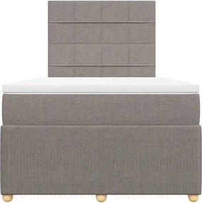 vidaXL Κρεβάτι Boxspring με Στρώμα Taupe 120x190 εκ. Υφασμάτινο