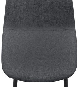 Καρέκλα τραπεζαρίας Iris Megapap γκρι ύφασμα - μεταλλικό μαύρο πόδι 43x50x85εκ.