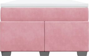 vidaXL Κρεβάτι Boxspring με Στρώμα Ροζ 120x200 εκ. Βελούδινο