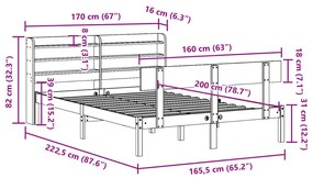 ΣΚΕΛΕΤΟΣ ΚΡΕΒΑΤΙΟΥ ΧΩΡΙΣ ΣΤΡΩΜΑ 160X200 ΕΚ ΜΑΣΙΦ ΞΥΛΟ ΠΕΥΚΟΥ 3306623