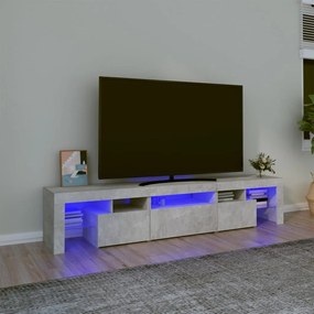Έπιπλο Τηλεόρασης με LED Γκρι Σκυροδέματος 200x36,5x40 εκ. - Γκρι
