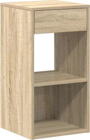 vidaXL Κομοδίνα με συρτάρι 2 τεμ. Sonoma Δρυς 35x34x66,5 εκ.