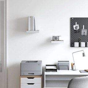 vidaXL Ράφια Τοίχου 2 τεμ. Δρυς και Άσπρο 23x23,5x3,8 εκ. MDF