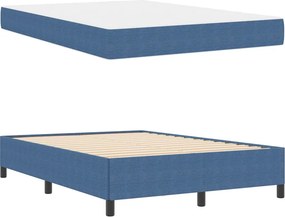 vidaXL Σκελετός Κρεβατιού με στρώμα Μπλε 140 x 200 cm ύφασμα