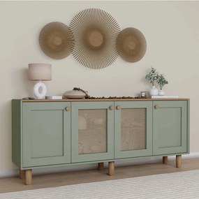 Μπουφές Bohemian 350MWD1502 180x40x75cm Green-Oak Μοριοσανίδα, Μελαμίνη