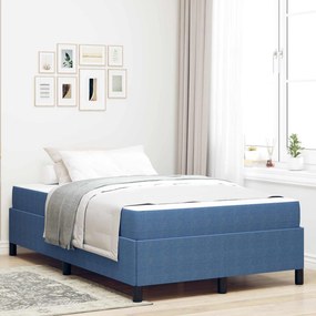 vidaXL Σκελετός Κρεβατιού με στρώμα Μπλε 120 x 200 cm ύφασμα