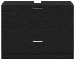 vidaXL Ντουλάπα Νιπτήρα Μαύρη Δρύς 78x37x59 εκ Επεξεργασμένο Ξύλο
