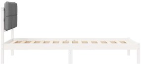 vidaXL Σκελετός Κρεβατιού με Επενδεδυμένο Κεφαλάρι Ανοιχτό γκρι