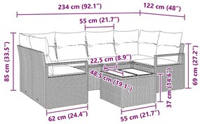 vidaXL Σετ Καναπέ Κήπου 7 pcs Μπεζ, Κρέμα 55 x 55 x 37 εκ