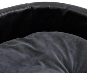 Κρεβάτι Σκύλου Μαύρο/Σκ. Γκρι 90x79x20 εκ. Βελουτέ/Συνθ. Δέρμα - Μαύρο