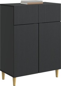 vidaXL Πλαϊνό γραφείο Μαύρο 66 x 34,5 x 90 εκ Επεξεργασμένο Ξύλο