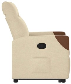 vidaXL Πολυθρόνα Ανακλινόμενη με Ανύψωση Κρεμ Υφασμάτινη