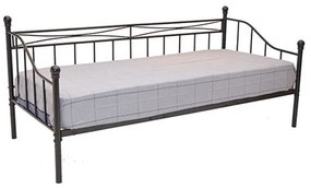 Κρεβάτι ArteLibre AUDREY Μεταλλικό Sandy Black 210x99x91cm (Στρώμα 90x200cm)