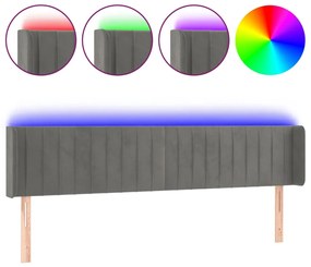 Κεφαλάρι Κρεβατιού LED Σκούρο Γκρι 163x16x78/88 εκ. Βελούδινο 3123529