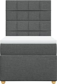 vidaXL Κρεβάτι Boxspring με Στρώμα Σκούρο Γκρι 80x200 εκ. Υφασμάτινο