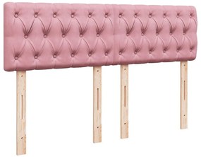 vidaXL Κρεβάτι Boxspring με Στρώμα Ροζ 160x200 εκ. Βελούδινο