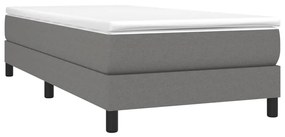 vidaXL Κρεβάτι Boxspring με Στρώμα Σκούρο Γκρι 100x200 εκ. Υφασμάτινο