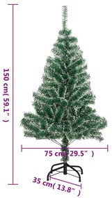 vidaXL Χριστουγεννιάτικο Δέντρο Τεχνητό με Χιόνι Πράσινο 150 εκ.