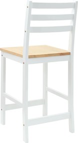 vidaXL Καρέκλες φαγητού 2 pcs Στερεό Ξύλο Ραβέντι Λευκό