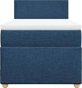 vidaXL Κρεβάτι Boxspring με Στρώμα Μπλε 80x200 εκ. Υφασμάτινο