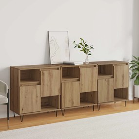 vidaXL Πλαϊνό γραφείο 3 pcs Artisan Oak 60 x 35 x 70 cm