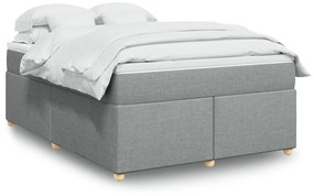 Κρεβάτι Boxspring με Στρώμα Αν. Πράσινο 160x200εκ Υφασμάτινο - Γκρι