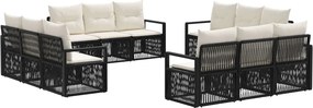 vidaXL Σετ Καναπέ Κήπου 12 pcs Μαύρο συνθετικό ρατάν