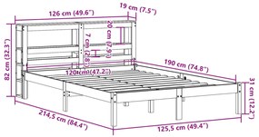 ΣΚΕΛΕΤΟΣ ΚΡΕΒΑΤΙΟΥ ΧΩΡΙΣ ΣΤΡΩΜΑ 120X190 ΕΚ ΜΑΣΙΦ ΞΥΛΟ ΠΕΥΚΟΥ 3305710