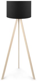 Φωτιστικό δαπέδου Rosling Megapap Mdf/ύφασμα Pvc χρώμα φυσικό/μαύρο 38x21x140εκ.