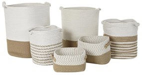 Σετ Καλαθιών DKD Home Decor Λευκό Καφέ Γιούτα 45 x 45 x 54 cm