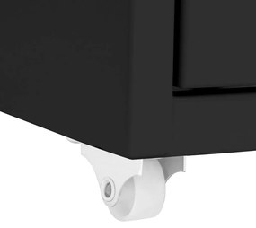 vidaXL Αρχειοθήκη Φορητή Μαύρη 28 x 41 x 109 εκ. Μεταλλική